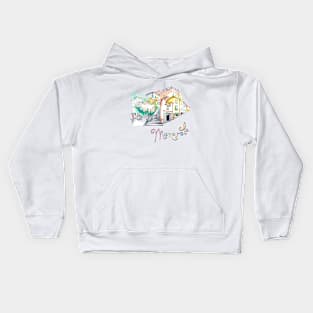 Colorful houses in Manarola, Ligury, Italy Kids Hoodie